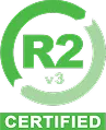 R2v3 Certified green circular recycling logo
